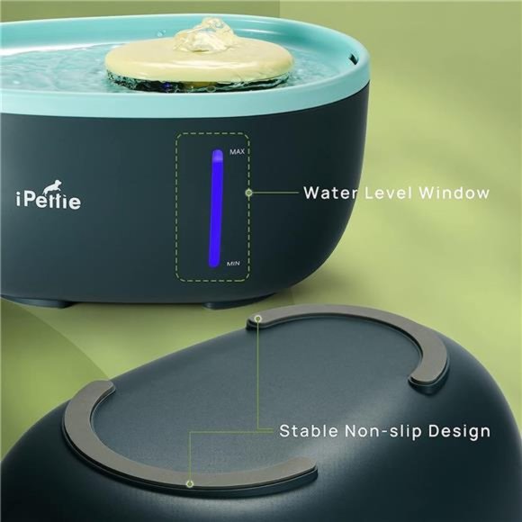 Avocado Pet Water Fountain with LEDLight,67oz/2.0L,Ultra Quiet CatWater Fountain - Picture 3 of 6